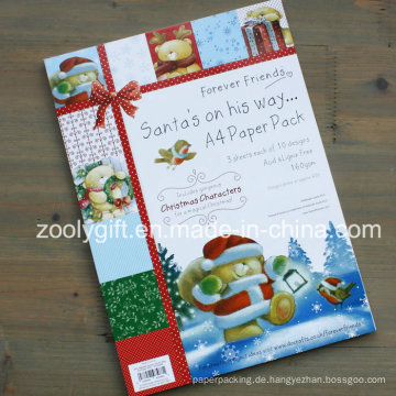 Weihnachten Zeichen A4 Papier Pack Santa&#39;s Scrapbook Paper Kits